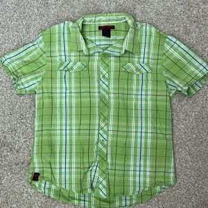 Green Plaid Short Sleeve Shirt